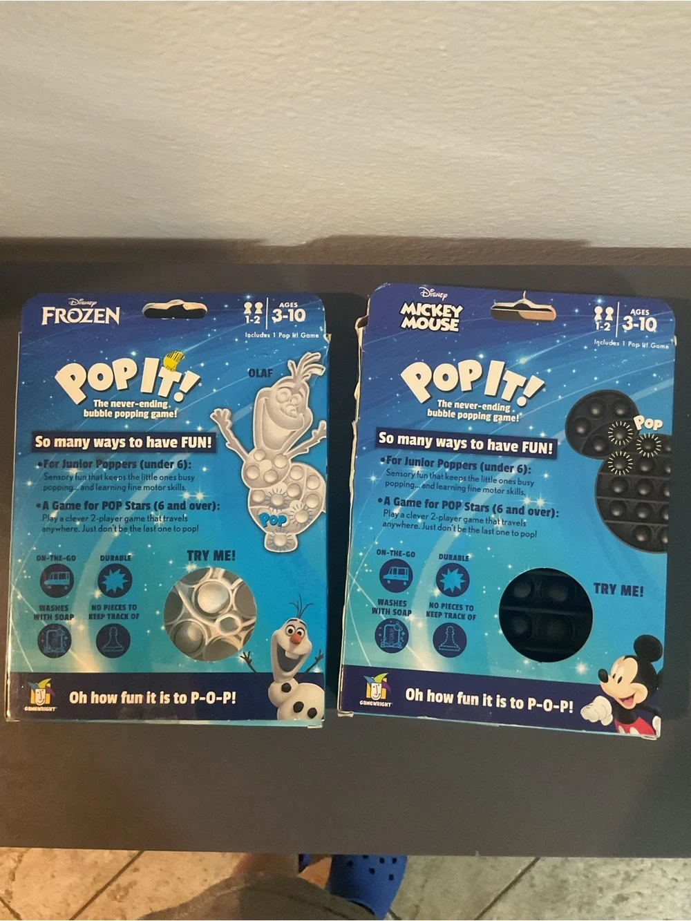 Disney Pop It! Bubble Fidget Toys - Blue and Black